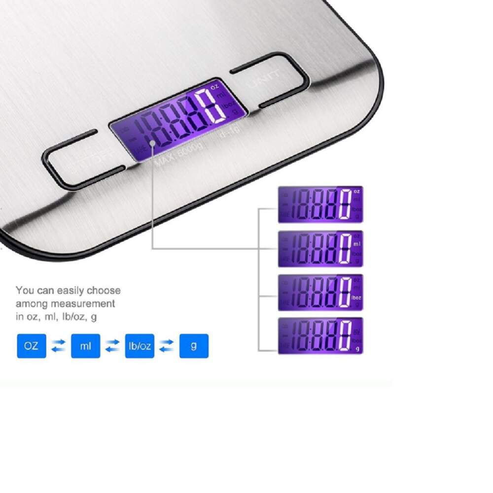Portable Kitchen Food Scale LCD Electronic Scales Measuring Weight Kitchen Gadget Mini Precision Digital Scales LCD Display