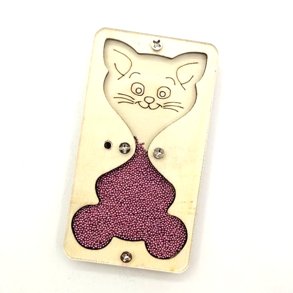 Sablier en bois pour bébé, souris et chat, accessoires Montessori, pièces d'éléments, horloge de sable pour l'éducation des enfants, bricolage, planche occupée: Rose