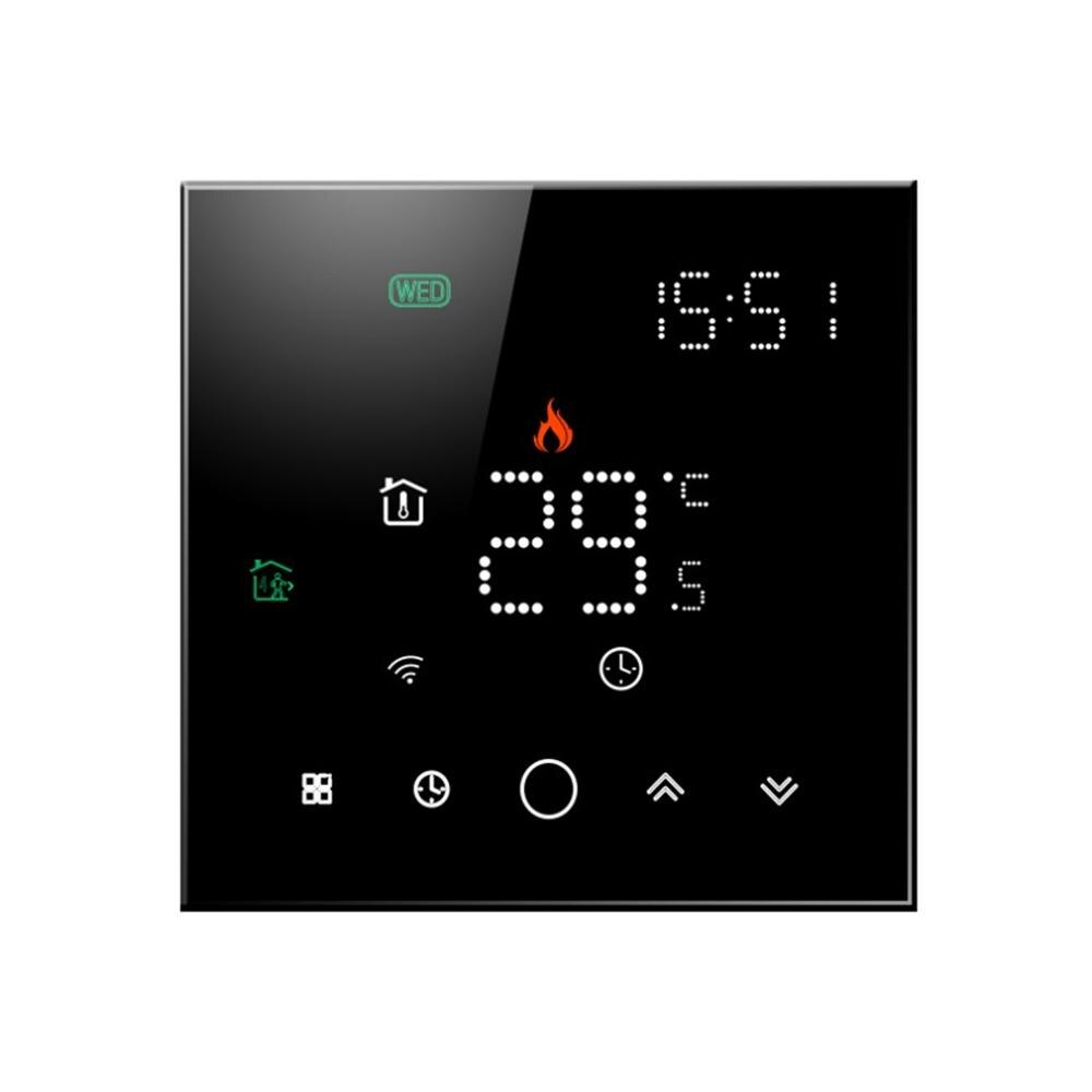 BHT-003-GALW-controlador inteligente de temperatura para suelo, termostato de calefacción eléctrica de 95-240V, Wifi, Control por voz: Black / Electric heating