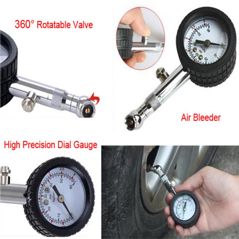Draagbare Eenheid YD-6025 Nauwkeurige Automobiel Auto Tire Luchtdrukmeter Tester 0-60PSI Dial Meter Voor Voertuig