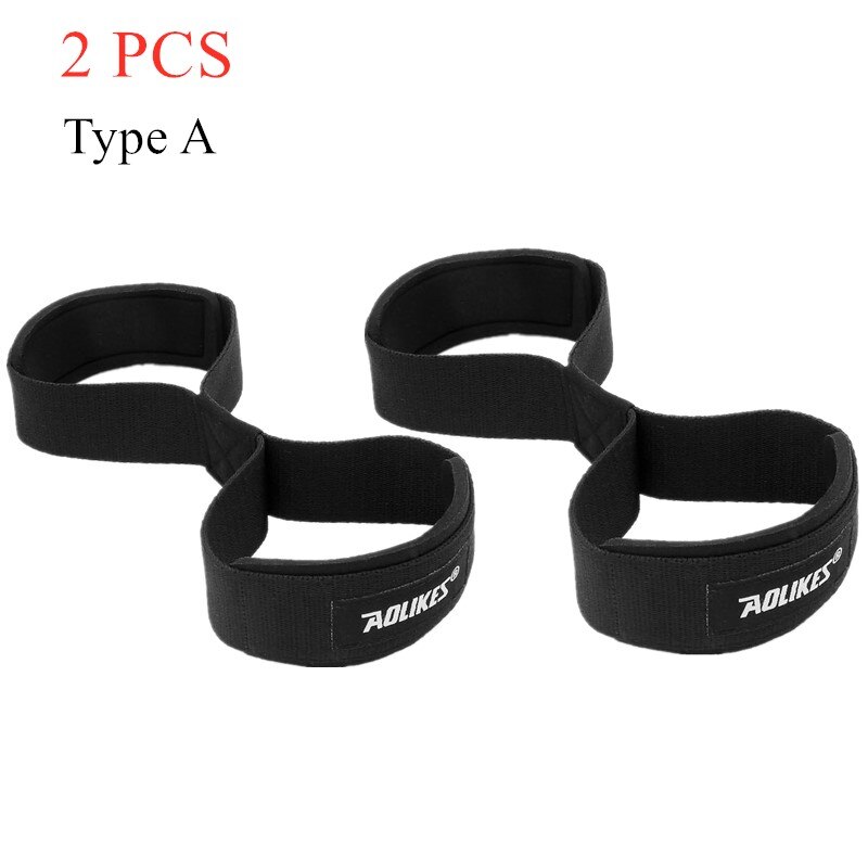 Figuur 8 Gewichtheffen Bandjes Voor Home Gym Powerlifting Fitness Pull-Up Deadlift Horizontale Bar Aangrijpend Kracht Polssteun: Type A-Black