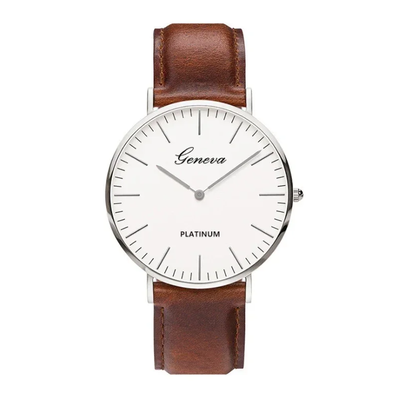 reloj para hombre, relojes ultrafinos informales a la , reloj de pulsera de cuarzo de cuero de negocios sencillo para hombre, reloj Masculino de lujo: Café