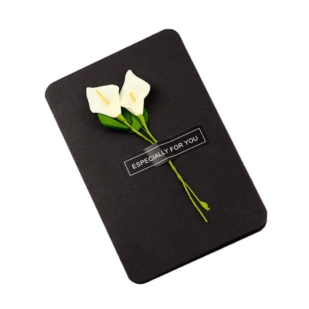 Cartes de vœux en papier Kraft, DIY, avec enveloppe, fleurs sèches faites à la main, décorations de de mariage et d'anniversaire, fournitures,: NO.4