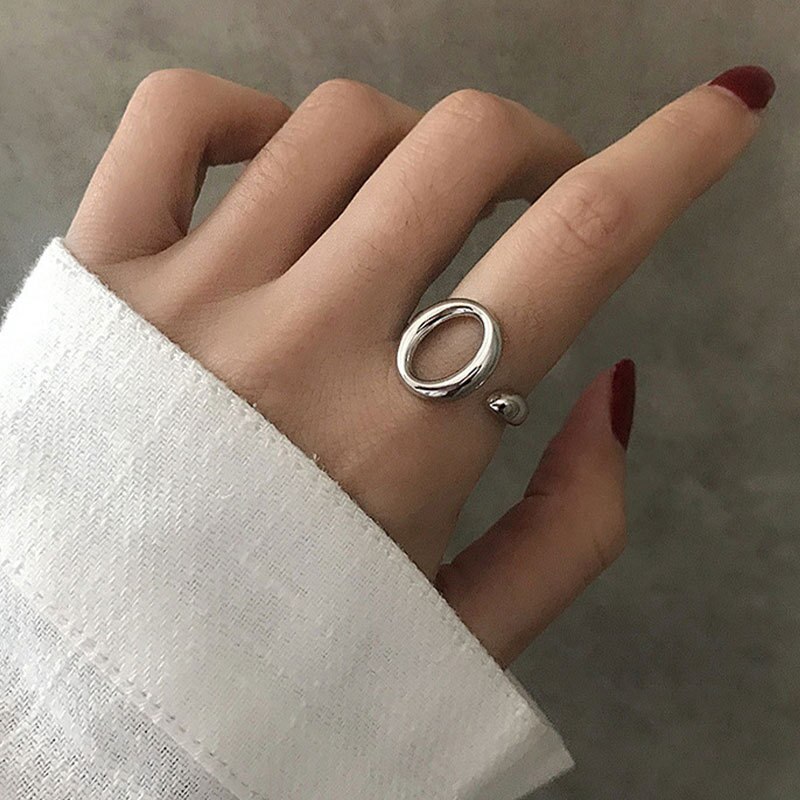 S925 Sterling Zilveren Ringen Voor Vrouwen Mode Eenvoud Resizable Geometrie Multilayer Party Ring Sieraden Accessoires: Zilver