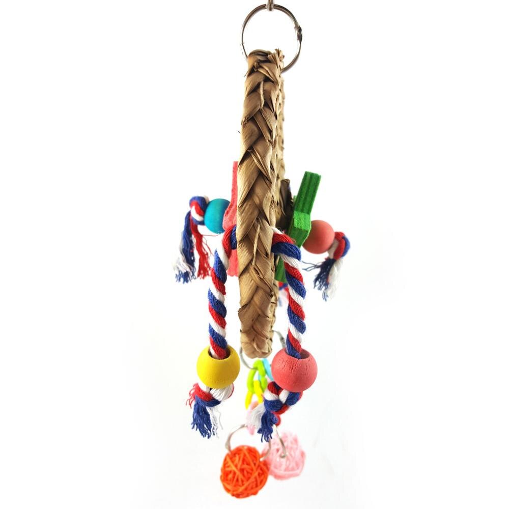 Parrot supplies bird toy scratching toy hand-knitted bite toy straw bite toy parrot supplies birdcage accessories pet supplies