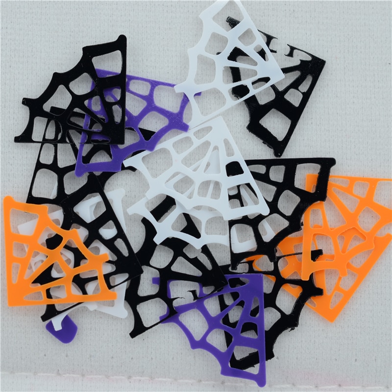 500 stuks/partij 26*18mm zwarte halloween spinnenwebben losse pailletten mooie knutsels voor naaien/webbing diy accessoire kinderen diy