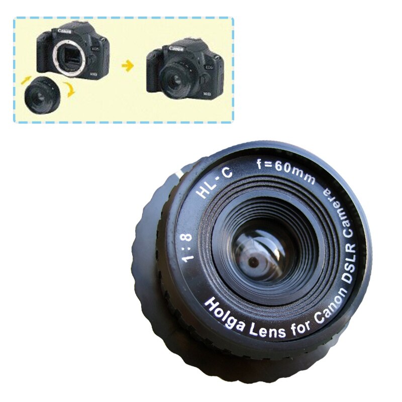 NEUE Holga HL-C 60 mm f/8,0 Objektiv Für Canon DSLR SLR Kamera Schwarz Teile Kameras Zubehör