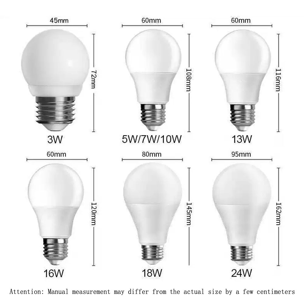 Led bulb lamps  e27 ac220v 240v incandescent bulb warm/cool white 3w 5w 7w 10w 13w 18w 24w lampada living room home led bombilla