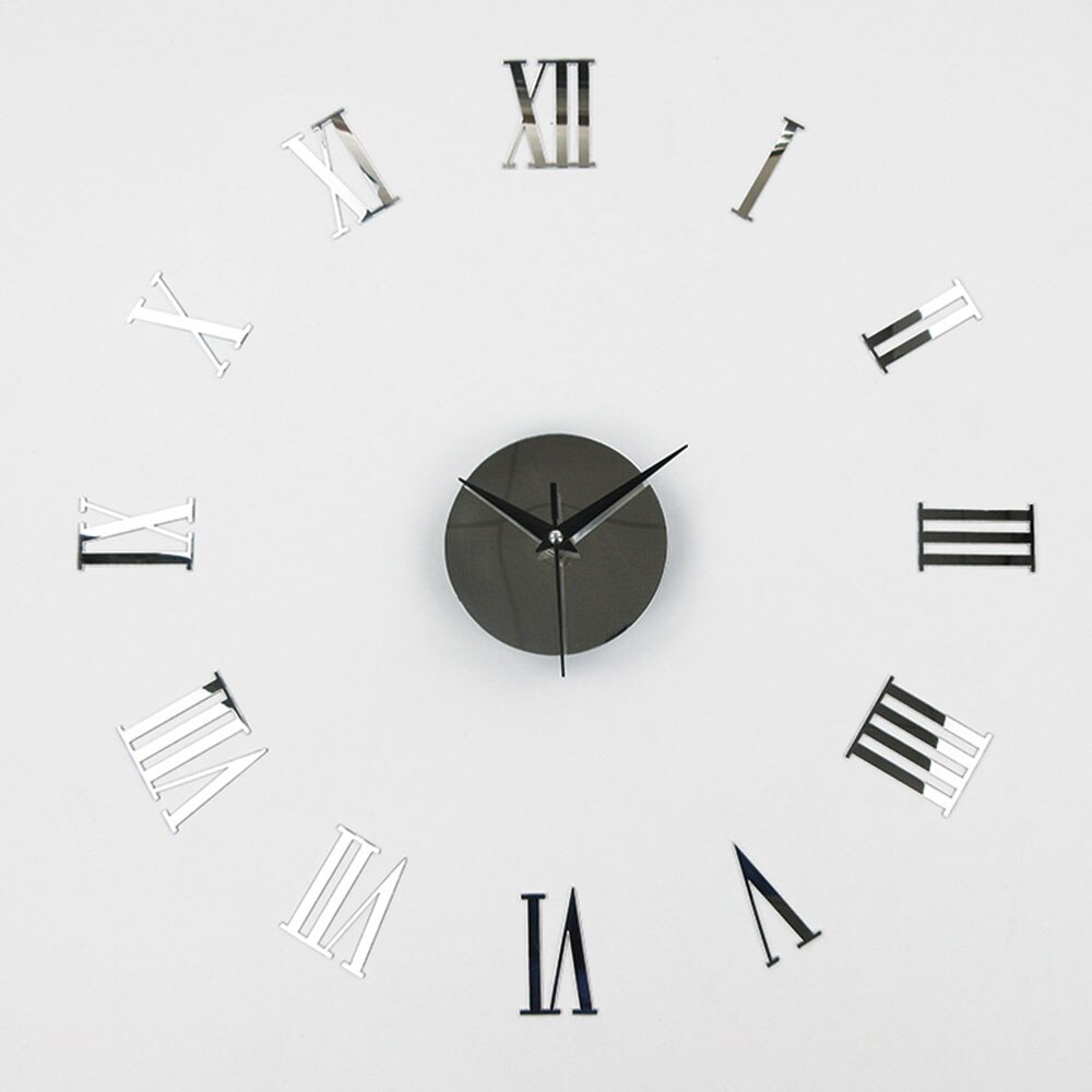 DIY 3D Mirror Wall Stickers Wall Clock Watch Art Mural Home Decor Living Room TV Background Stickers Wall Clocks Quartz Needle