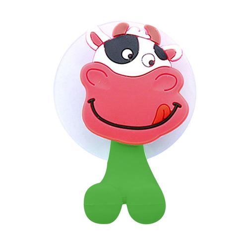 Animal Cute Cartoon Suction Cup Toothbrush Holder Bathroom Accessories Set Wall Suction Holder Tool tooth brush holder: Cow
