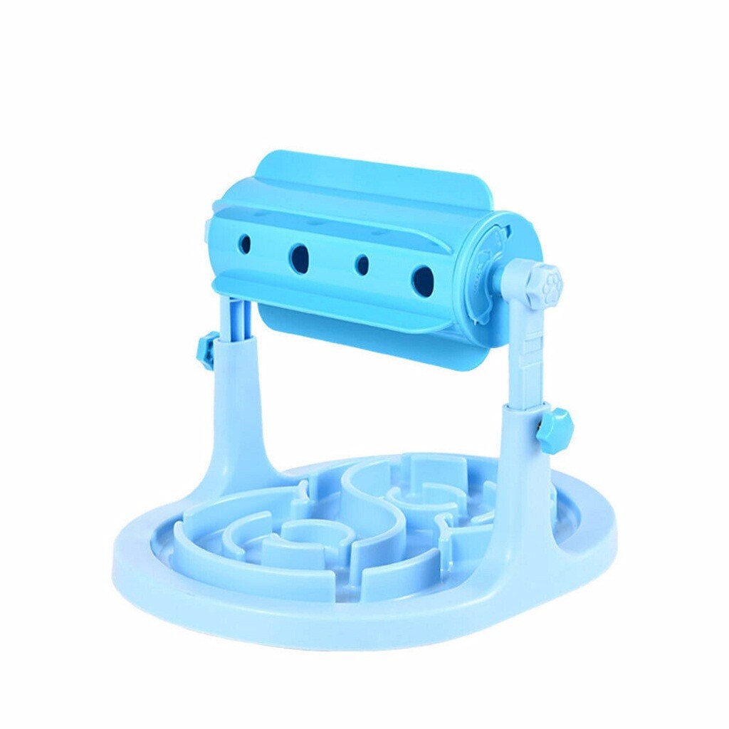 Interactif chien chat mangeoire Puzzle jouet gamelle pour ingestion lente drôle animal jeu Bloat animal de compagnie IQ formation bol divertissement intelligent butinage #0805g30: Bleu