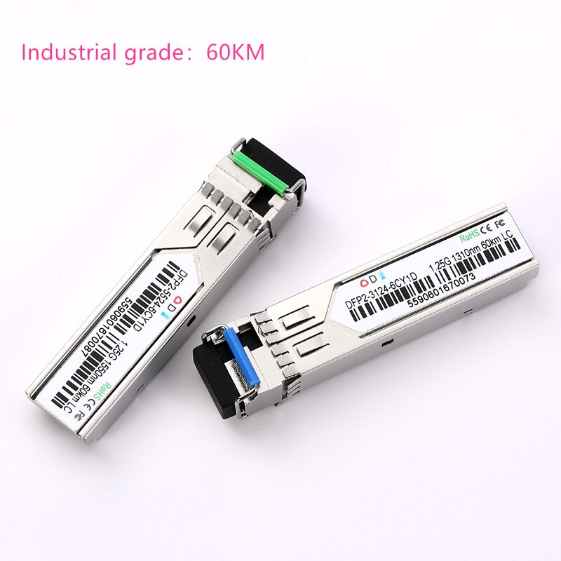 LC SFP Fiber optic module Industrial grade -40~+80 Celsius 1.25G10/20/40/60/100KM 1310/1490/1550nm compatible optical module