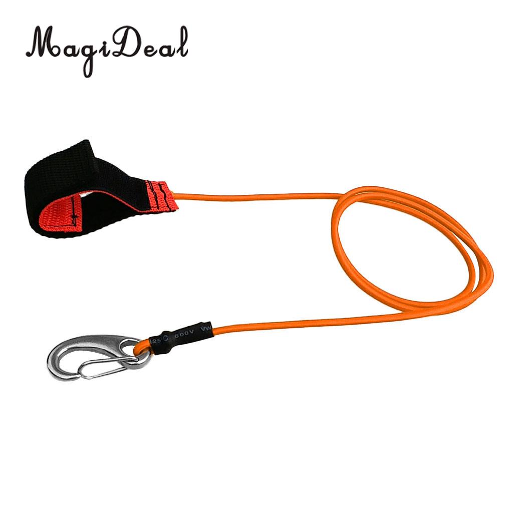 Canne à pêche élastique universelle, robuste, extensible, pour Kayak, canoë, laisse, corde de sécurité et mousqueton, accessoires d&#39;équipement: Orange