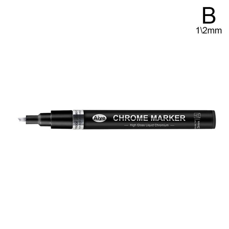 Mirror Pen Chrome-plated Marker Pen Reflective Paint Silver Highlight Liquid Plastic Marker Model Mirror Diy Electroplating D2L8: B