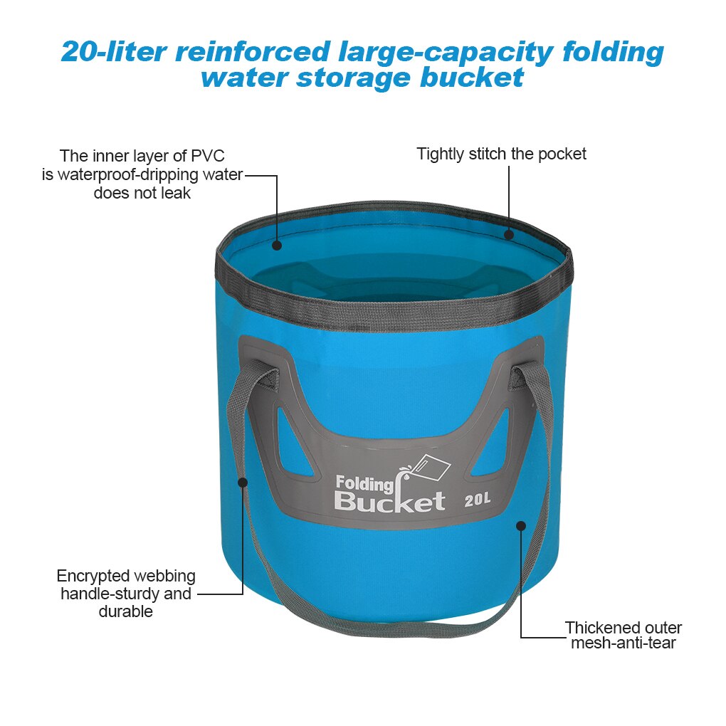 20L Waterdichte Water Zakken Vissen Opvouwbare Emmer Draagbare Emmer Water Container Opslag Carrier Bag
