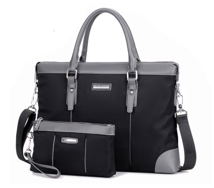 Freizeit Männer Aktentaschen Männer Business Solide Zipper 14 zoll Laptop Taschen männer Schulter Taschen Mit Handtaschen Zwei Größen l416: black M