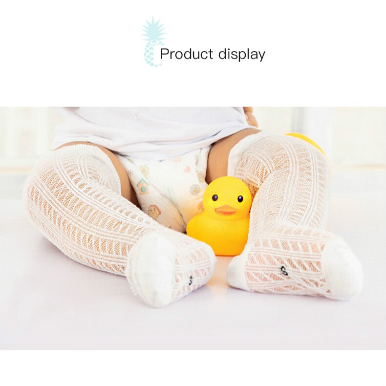 Children's Knee High Socks Mesh Socks Toddler Kids Baby Knee High Socks Soft Breathable Cotton Hollow Tube Ruffled Stockings