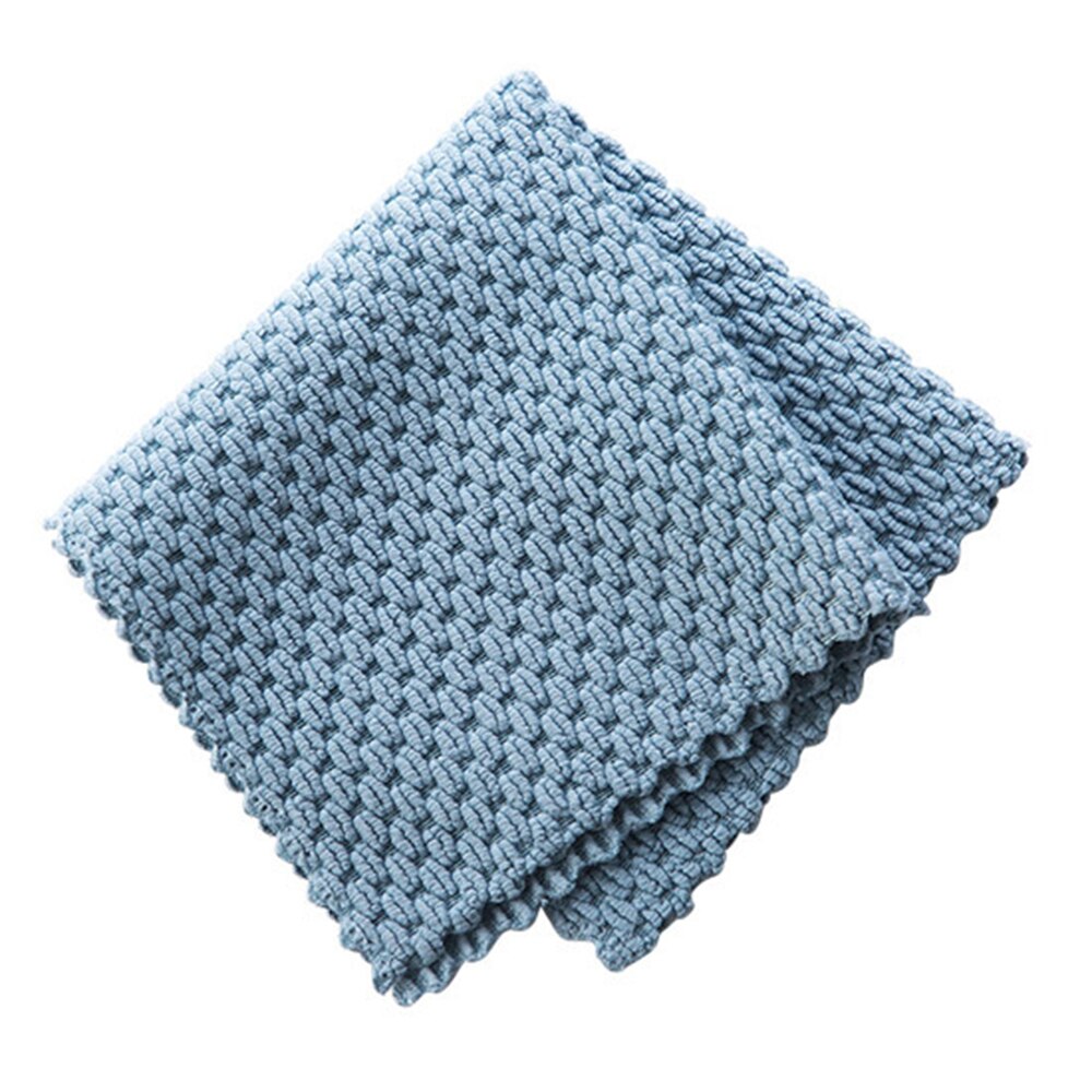 1pc köksstädhanddukar anti-fett torktrasor effektiv superabsorberande rengöringsduk i mikrofiber hushållsdisk: Blå