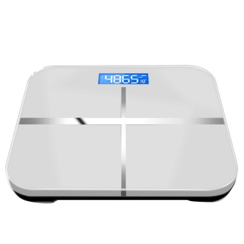 Household Bathroom Scale Digital Precision Weight Scale LCD Display Glass ligent Electronic Scale: Silver