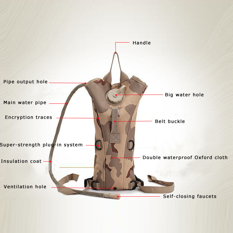 2.5L Hydration System Water Bag Pouch Backpack Bladder Hiking Climbing Camping