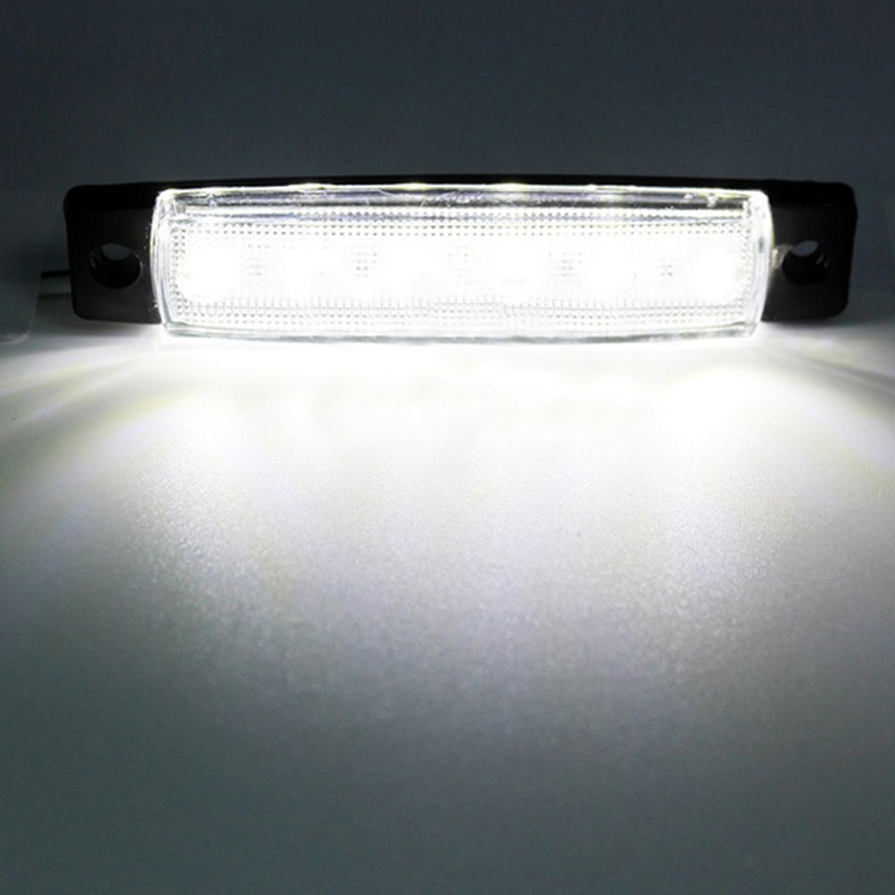 10pcs DC12V 6 LED White Light Truck Lights Truck Side Lights Indicator Lights Marker Lamp For Truck Bus SUV Car Accessories