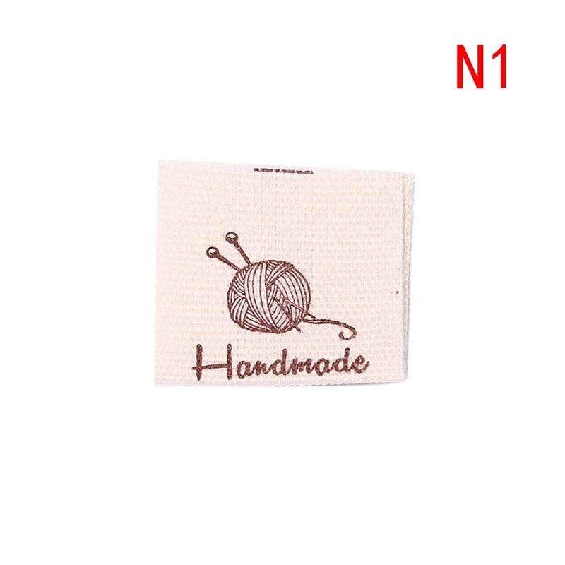 50 stücke baumwolle handgemachte kleidung Etikett handgemachte geprägte Etikett kleidung näHenne zubehör DIY Logo zeichen: N1