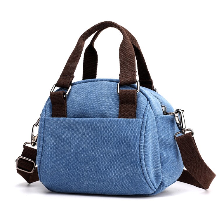 Sac à main Vintage en toile pour femmes, petit sac à bandoulière, fourre-tout pour filles, mini sacoche,: Bleu