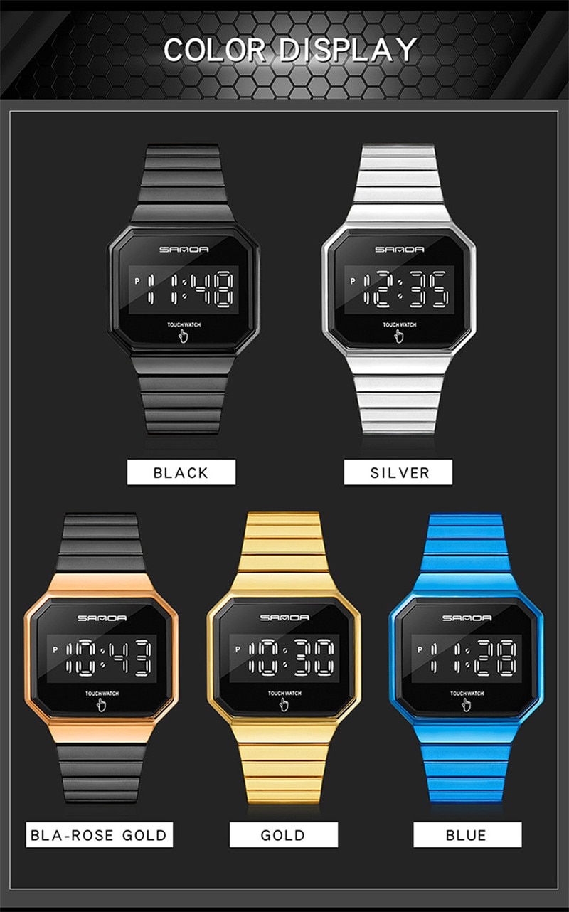 Sanda Chronograaf Countdown Waterdicht Topmerk Digitale Horloge Voor Mannen Outdoor Sport Horloge Horloge Blauw