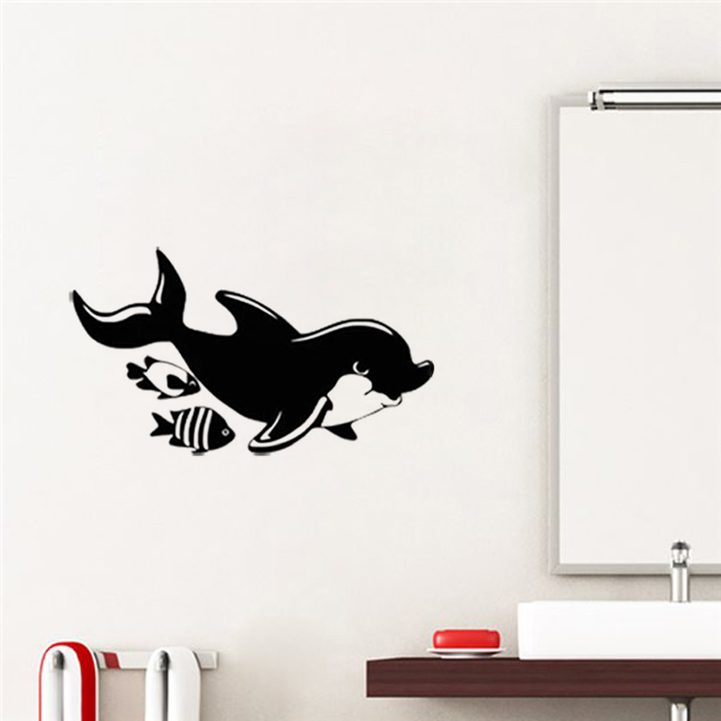Calcomanía de animales marinos para cuarto de baño sanitario, adhesivos de vinilo de pared removibles, para decoración de bañera, JG2508