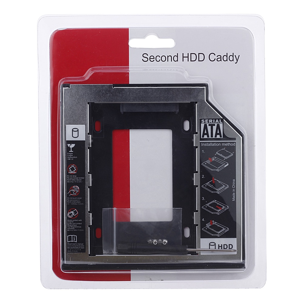 2nd HDD Caddy 12.7mm Aluminum Optibay SATA 3.0 Hard Disk Drive Box Enclosure DVD Adapter 2.5 SSD 2TB For Laptop CD-ROM