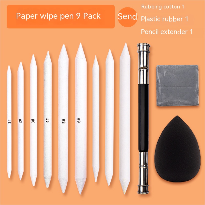Blending Stumps and Tortillions Paper Art Blenders Sandpaper Pencil Set Sketch Sponge for Artist Charcoal Sketch Drawing Tools: Light Grey