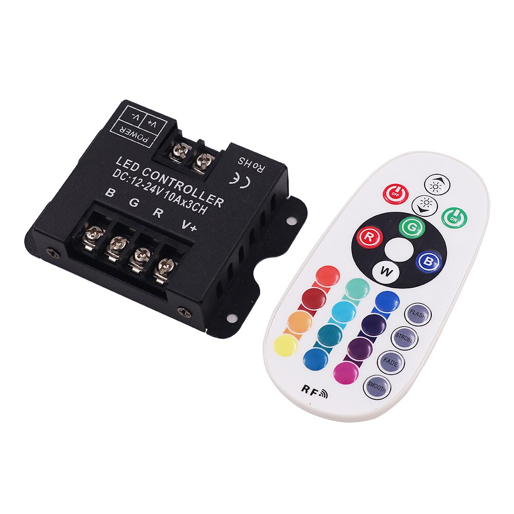 DC12-24V 30A LED RGB Controller with 24Key RF Remote Control 10AX3CH RF Wireless RGB controller dimmer for led strip light tape: Default Title