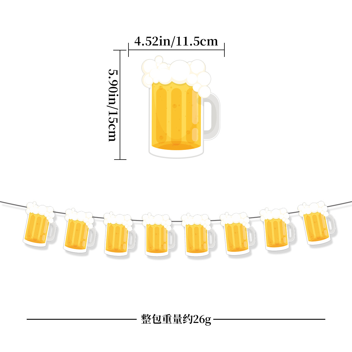 Pancarta de feliz cumpleaños, taza de cerveza, botella de whisky, globo de aluminio para hombres y mujeres, suministros de decoración para de cumpleaños de whisky 30 40 y 50: Amarillo claro