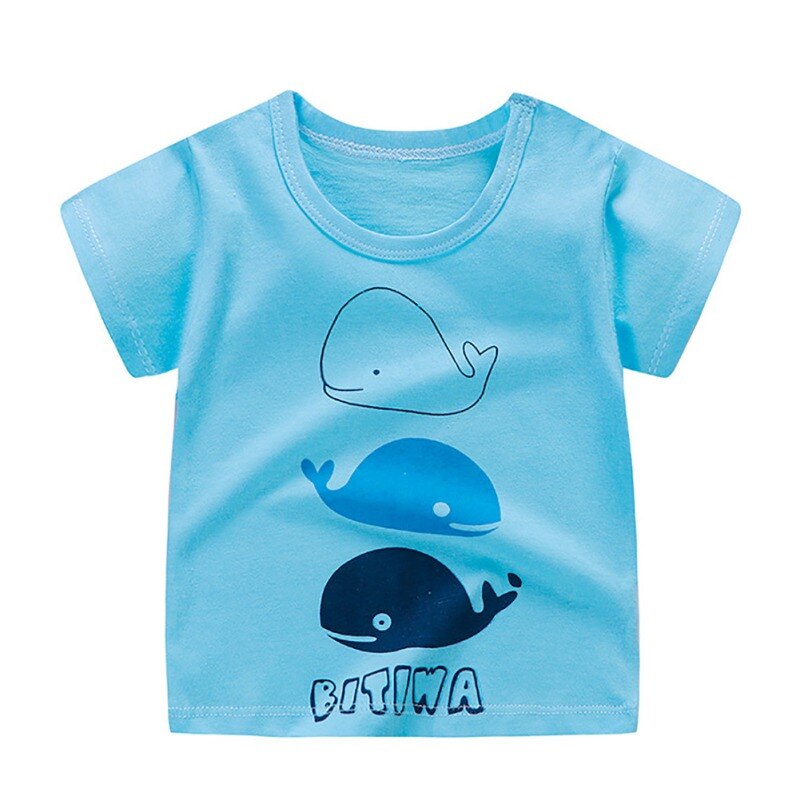 Katoenen Baby T-shirt Casual Tee Tops Jongen Shirt Zomer Baby Jongens T-shirt Cartoon Print Korte Mouw