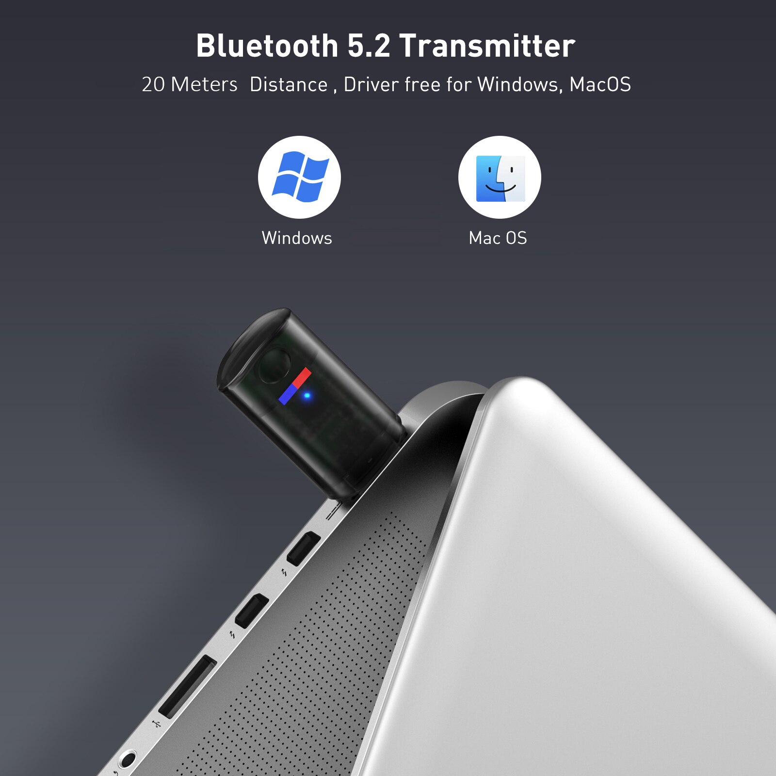 Edup usb bluetooth 5.2 trådløs bluetooth adapter gaming lydsender med lav latency plug and play til xbox /ps4/ps5/ pc