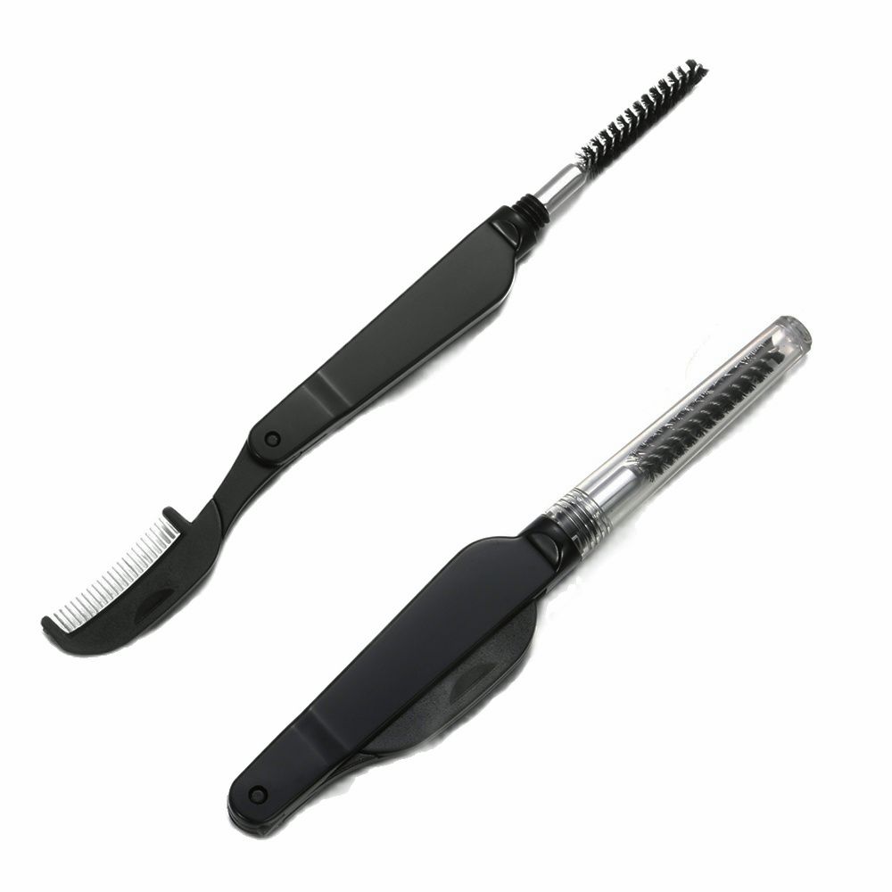 Mini peine plegable de doble punta para pestañas, cepillo separador de cejas, máscara de elevación, peine de Metal, herramienta de extensión de para mujer