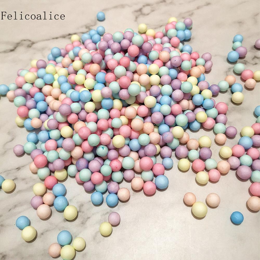 250g 6-8mm mini slime pastell skum pärlor bollar för pyssel kudde/soffa fyllmedel