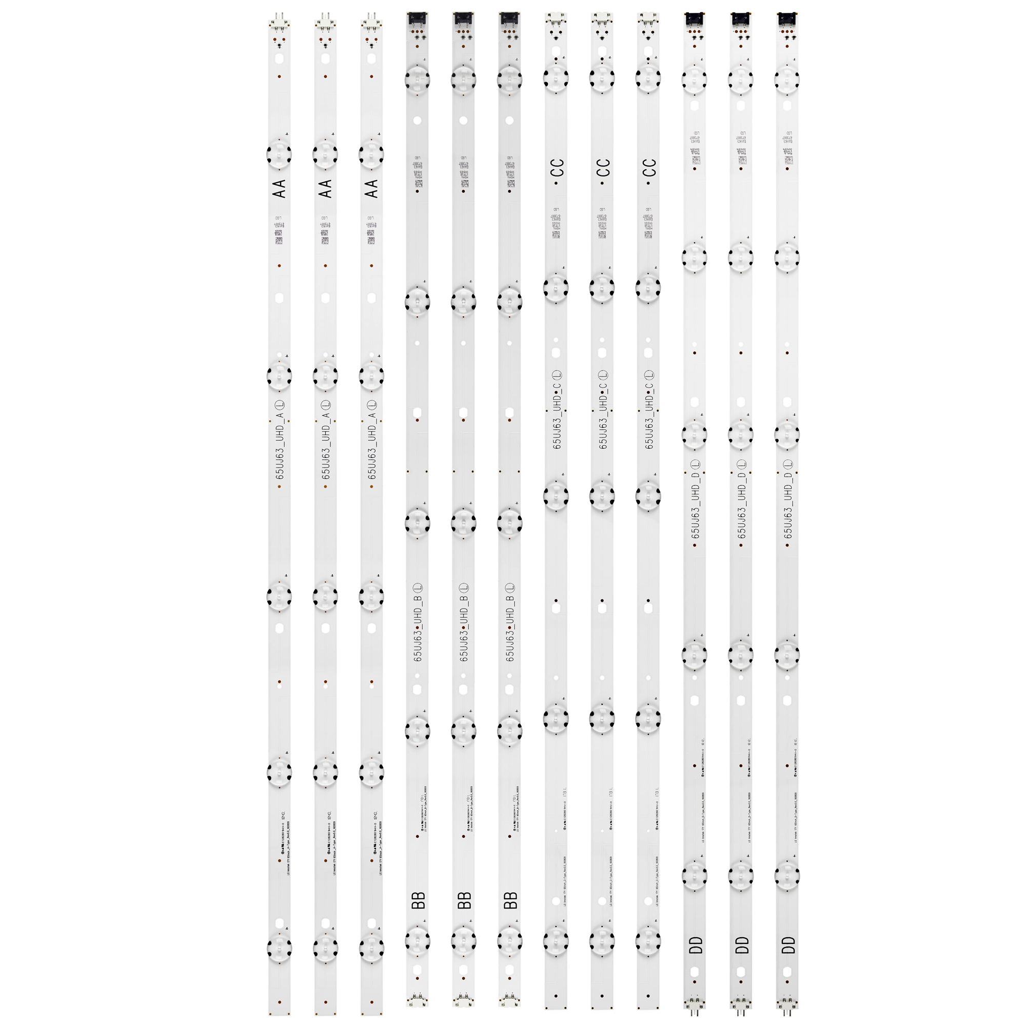 12 stk abcd led bakgrunnsbelysningslist for  lg 65 uk 6100 plb 65 lg 63cj-ca 65 uj 6100 65 uj 630a 65 uj 630y ssc _65 uj 63_ uhd _ d 65 uj 6300 65 uj 630v