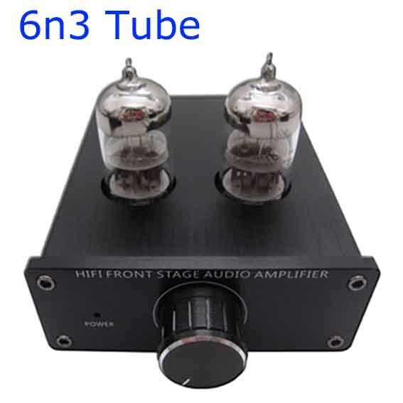 6N2/6N3/6H3N/GE5670W Rohr Mini Preamp Röhren Verstärker Buffer HIFI Audio Vorverstärker Einstellung Control: Black 6N3 and Amp / EU PLUG