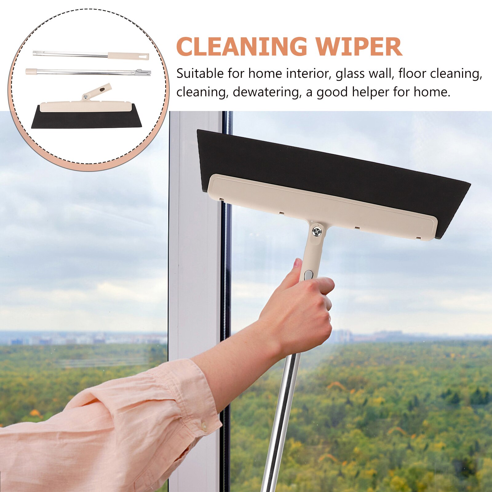 Wiper Window Wiper Water Removal Gadget Cleaning Wiper Floor Cleaner for Indoor Bathroom Office Home