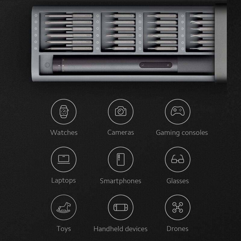 Xiaomi Mijia elektryczny zestaw precyzyjnych wkrętaków dwubiegowy za chwilę obrotowy precyzyjna kontrola DIY demontowalny zestaw śrubokrętów