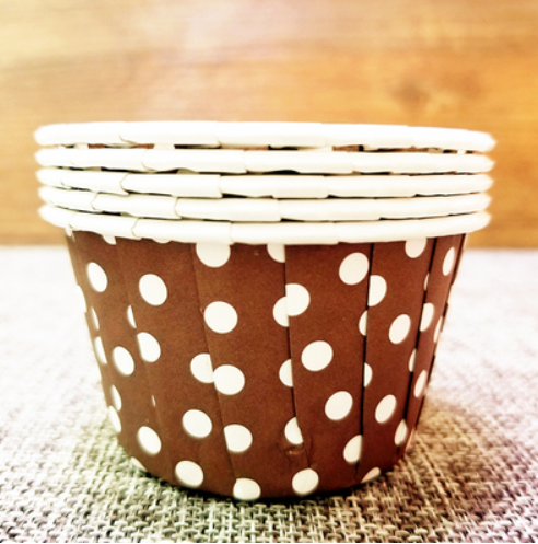 Ensemble de gobelets à gâteau en papier enduit à bord roulé, grands/petits, à muffin de dessin animé, gobelets résistants aux hautes températures, 100 pièces/ensemble: Brown