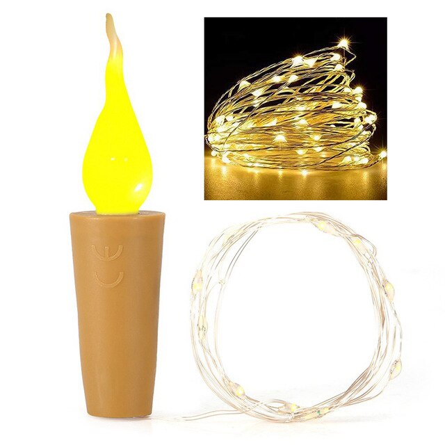 Kaars Kurk Licht 20 Led Fles Licht Batterij Kurk Party Bruiloft Kerstmis Halloween Bar Decoratie Warm Wit: 1pcs Warm White