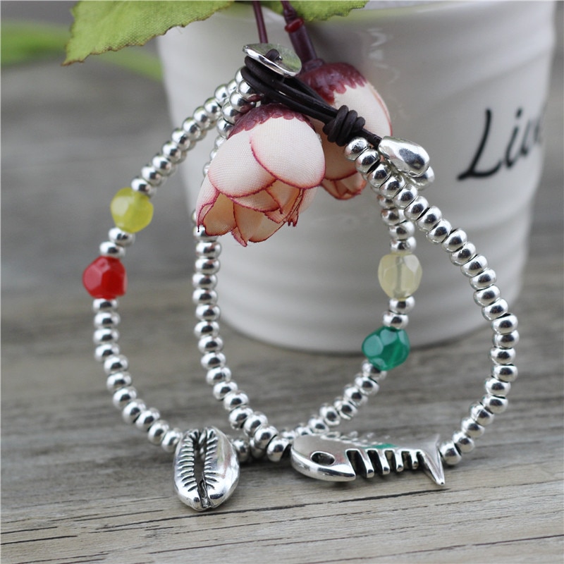 Originele anslow sieraden, vis- en schelpenmetalen oceaanbedelarmbanden en armbanden voor vrouwen, damessieraden, lage prijs 0817lb