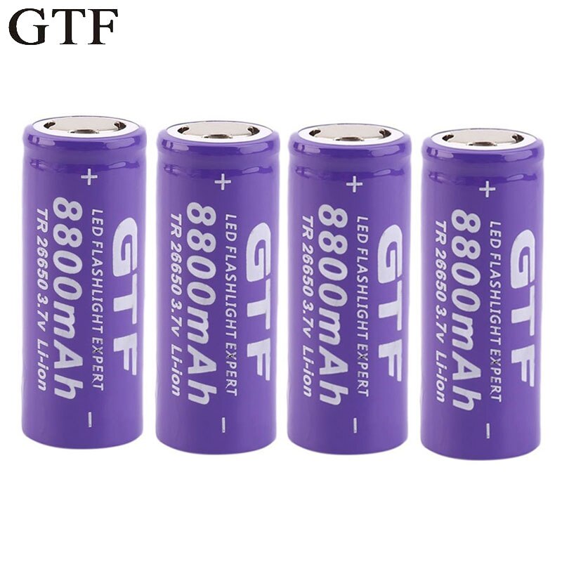 GTF 26650 Battery 3.7V 8800mAh Li-ion Rechargeable Battery For Flashlight Torch Li-ion Battery accumulator battery