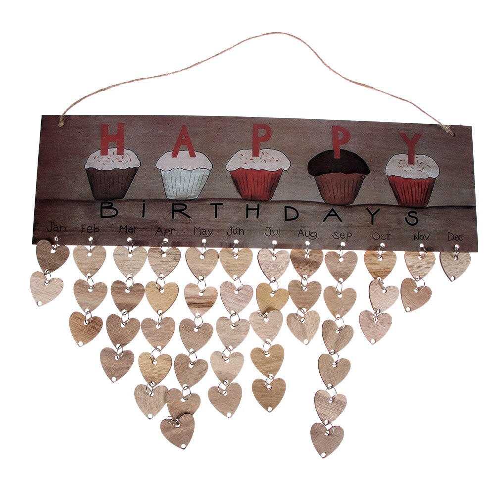 Diy Wooden Birthday Reminder Board Plaque Sign Hanging Family Friends Calendar
