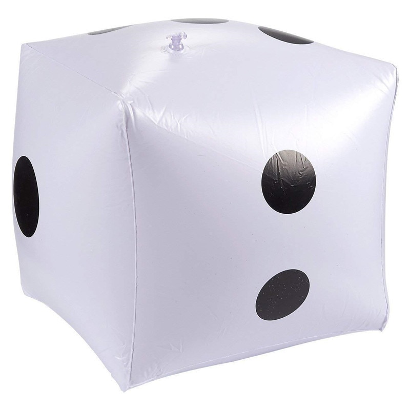 Funny Outdoor Large Inflatable Dice 30*30cm Swimming Pool Party Supplies Decorations Kids Toys For Children Adults Game Play Toy: White