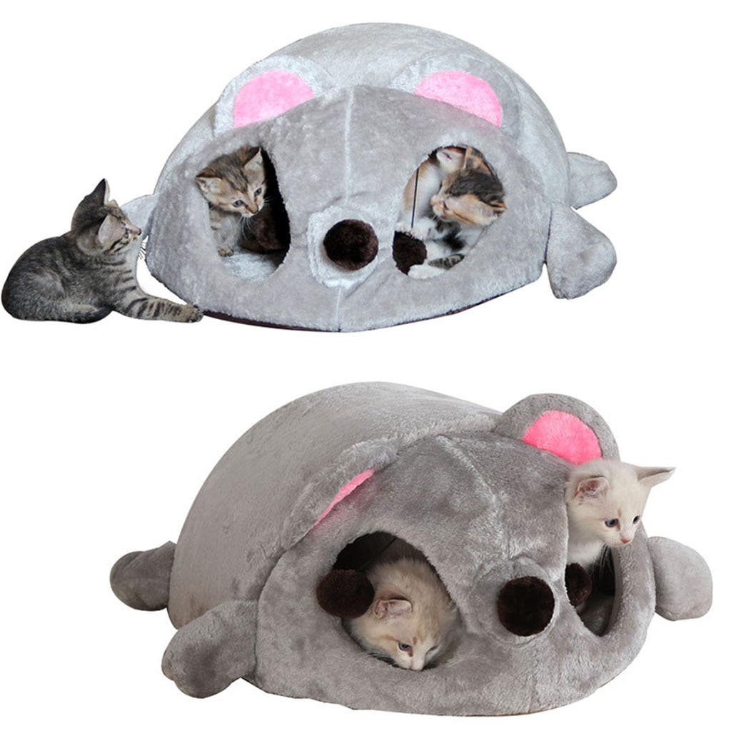 Waterdichte Katten Huis Muis Vorm Huisdier Bed Kleine Katten Honden Cave Bed Verwijderbare Kisses Bodem Kat Huis Muis Voor Katten levert