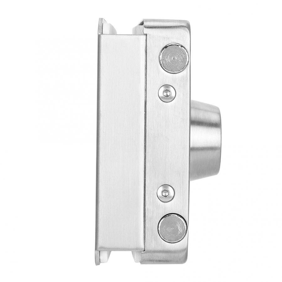 Square Single Glass Door Lock Brushed Stainless Steel Office Security Frameless Toughened Glass Door Lock Punch Free