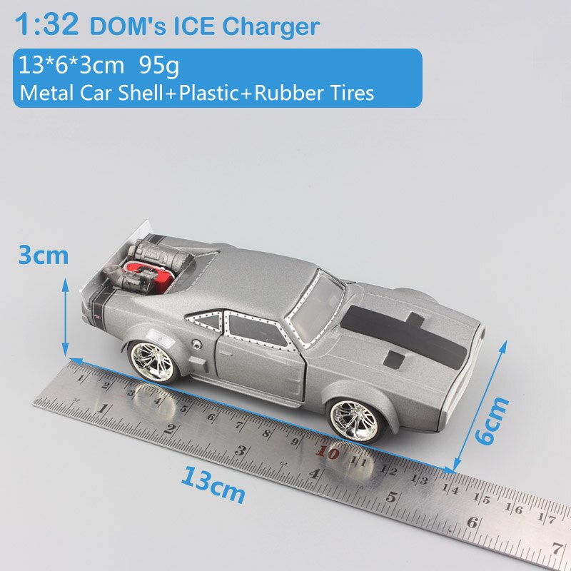 1:32 Bilancia Jada Plymouth Chevy Belair Camaro Dodge Charger ford mustang Pontiac Nissan GTR Giocattoli pressofusi e veicoli modello di auto giocattolo: ICE Charger Sliver